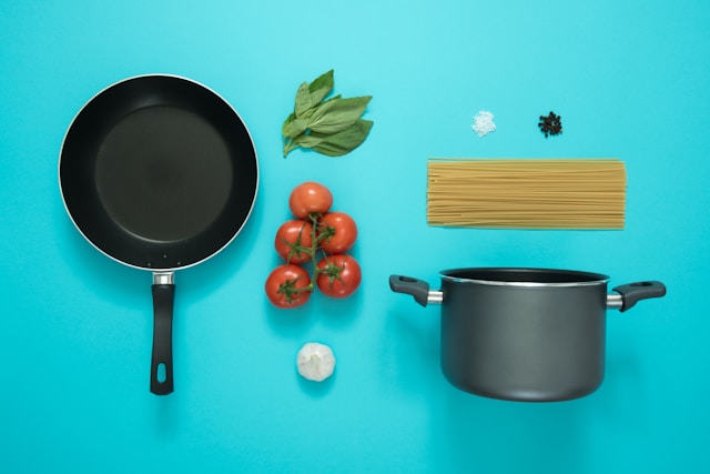 Close-up of kitchen organization